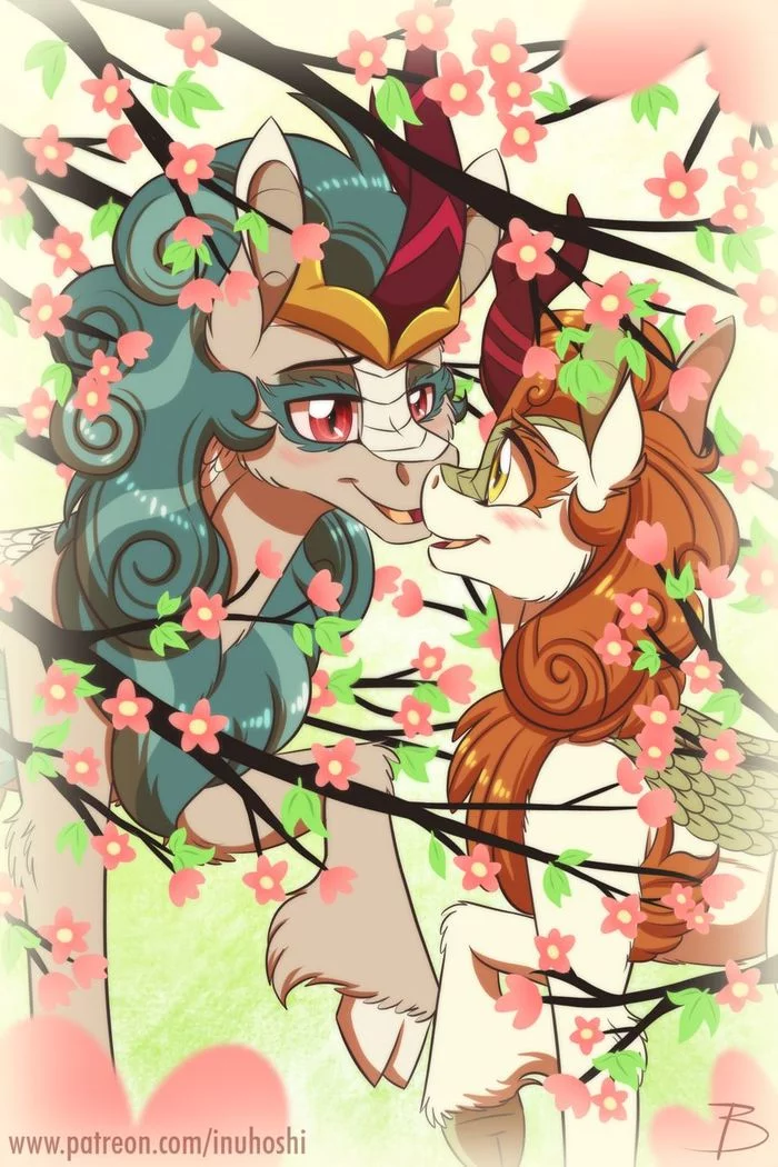 Flower Bonding - My little pony, MLP Kirin, Autumn blaze, Rain Shine, MLP Lesbian, Shipping, Inuhoshi-To-Darkpen