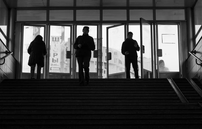 metropolis - My, Megapolis, The photo, Metro, Black and white photo, People, Canon, , 