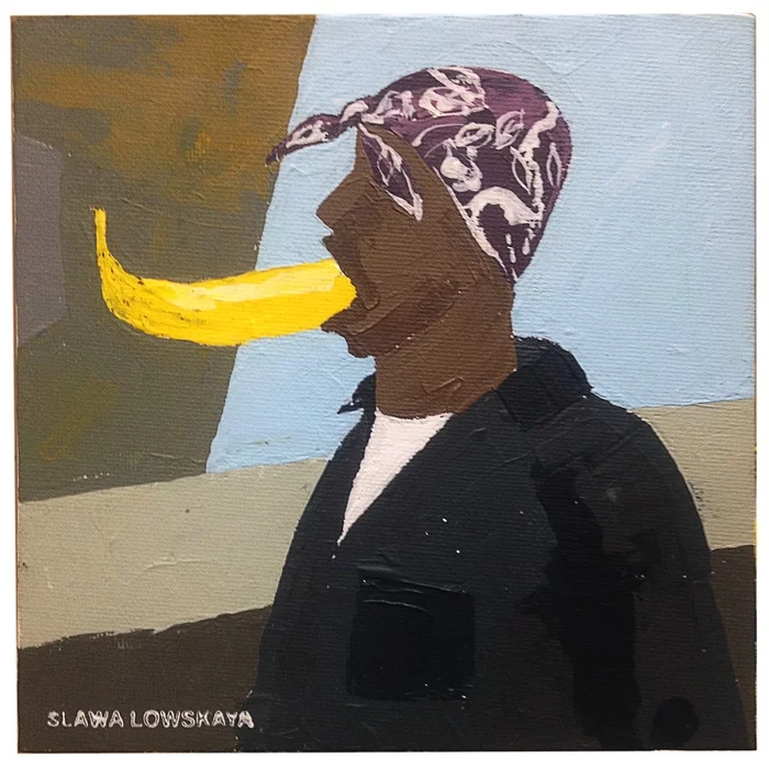 Bananas Acrylic. Canvas on cardboard 15*15 - My, GTA: San Andreas, Gta