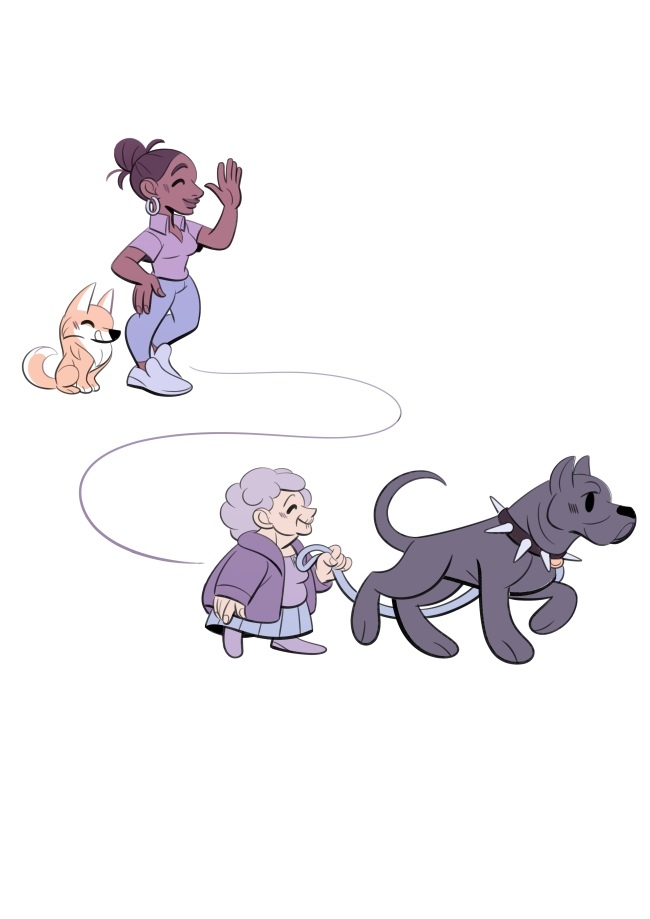 Amazing couple - Comics, Dog, Old lady, friendship, Longpost