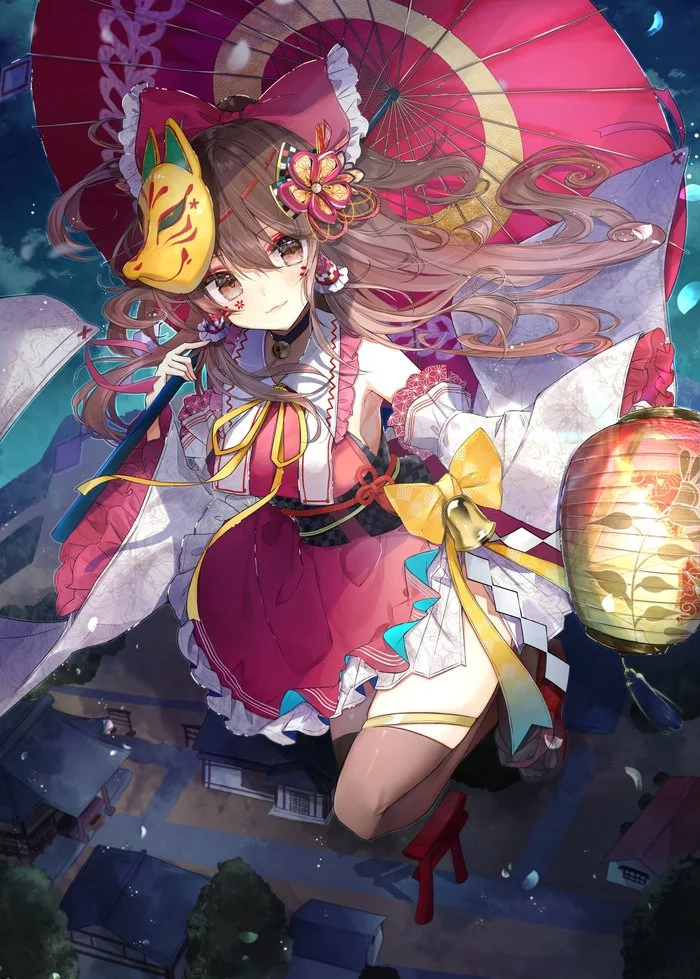 Hakurei Reimu - Touhou, Hakurei Reimu, Anime art, Anime, Not anime, Natsuki