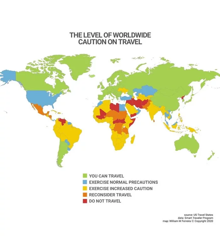 How careful should you be when traveling the world? - Statistics, World map, Travels, Safety, Sociology, Peace