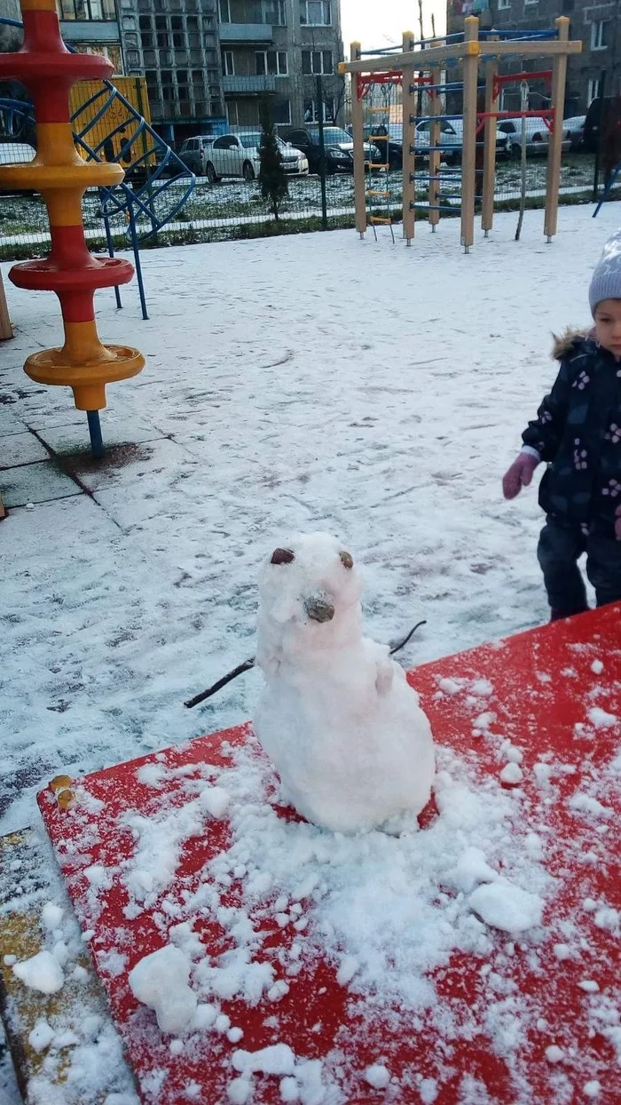 stoned snowman - snowman, Winter, Stubbornness, Children