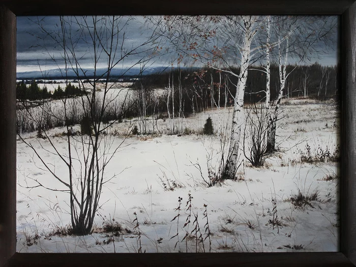 My amateur painting - My, Painting, Oil paints, Painting, Painting, Landscape, Winter