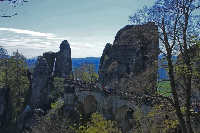 Sand cliffs of Bastei, Germany - My, The rocks, Bastei, The photo, Travels, Landscape, Germany, Longpost
