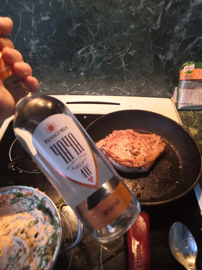 Amur style meat - My, Meat, Loin, Oven, Potato, Longpost, Food
