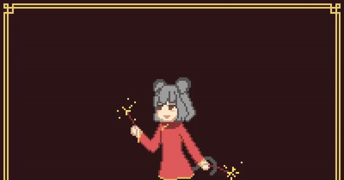 Nazrin's Lunar New Year - Touhou, Nazrin, Pixel Art, Аниме, Не аниме, Гифка