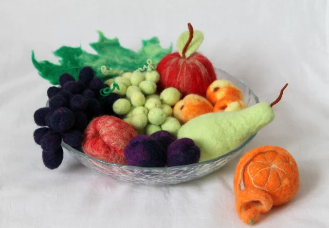 Inedible fruits - My, Фрукты, Dry felting, Wet felting, Handmade, Still life, Wallow, Longpost