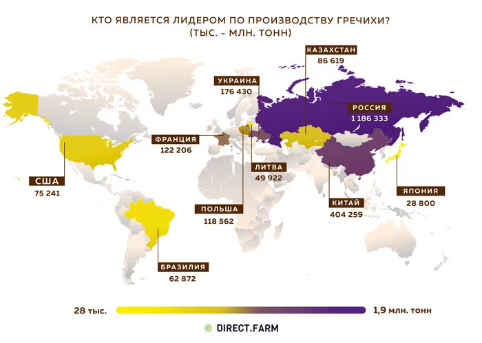 Leading countries in buckwheat production - My, Interesting, Informative, Statistics, Сельское хозяйство, Farmer, Products, Plant growing, Buckwheat