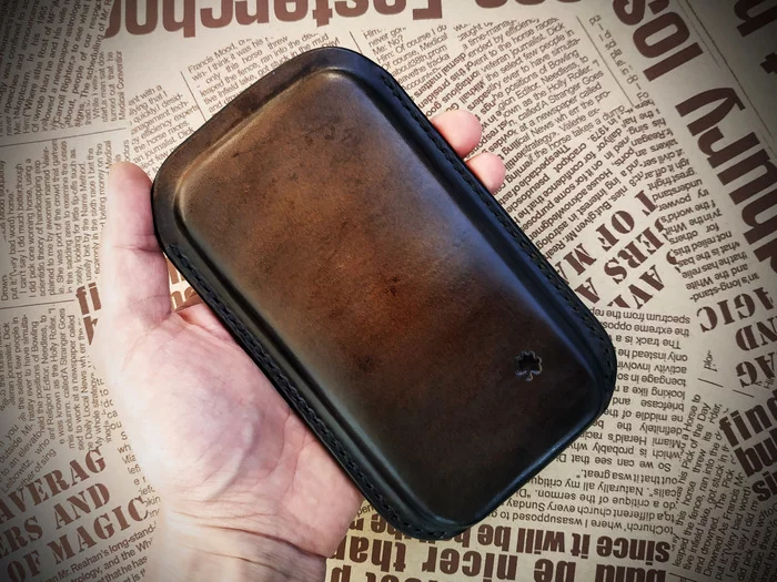 Genuine leather case for Apple iPhone X - My, Handmade, Leather, Leather products, Needlework without process, Longpost, Case, Case for phone