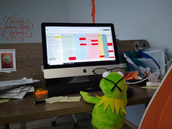 Кермит - офисный работник Лягушонок Кермит, Офис, Работа