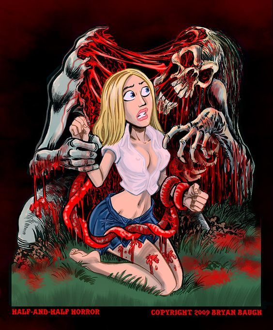 Retro horror posters by Bryan Baugh - NSFW, Girls, Horror, Monster, Aliens, Zombie, Poster, Longpost