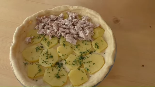 Пирог с картошкой, мясом и заварным кремом Кулинария, Пирог, Рецепт, Еда, Пирог с мясом, Другая кухня, Заварной крем, Видео, Длиннопост