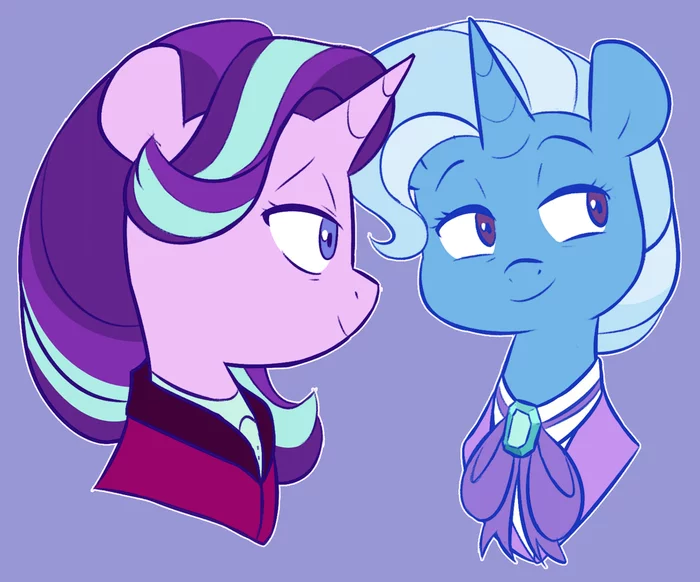 Head Mares - My Little Pony, PonyArt, Starlight Glimmer, Trixie, MLP Season 9, Doodle-Mark