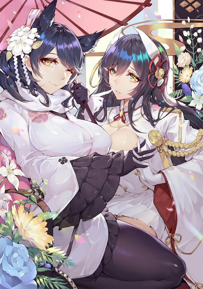 Azur Lane Azur Lane, Hiei, Atago, , Anime Art, Animal Ears