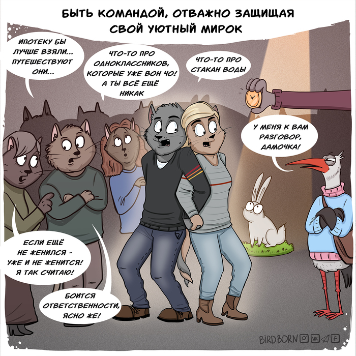 В глазах любимых мы всегда выглядим лучше Bird Born, Комиксы, Юмор, Кот, Отношения, Любовь, Длиннопост