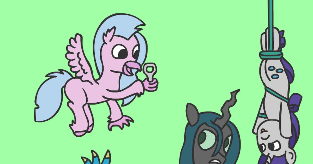 Three cheese - My little pony, Gallus, Silverstream, Rarity, Queen chrysalis, GIF