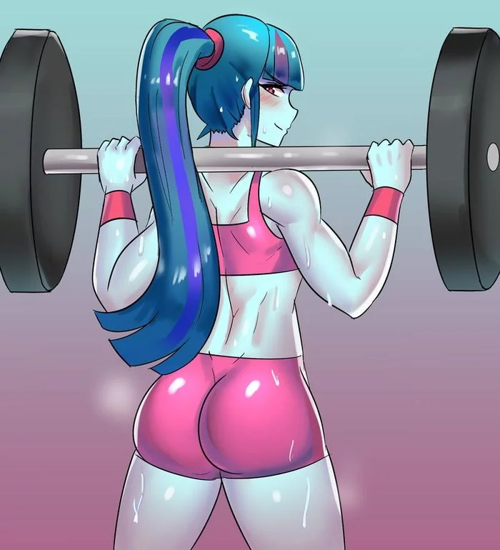 Performs squats - My little pony, Equestria girls, Sonata dusk, Tzc, Strong girl, MLP Edge