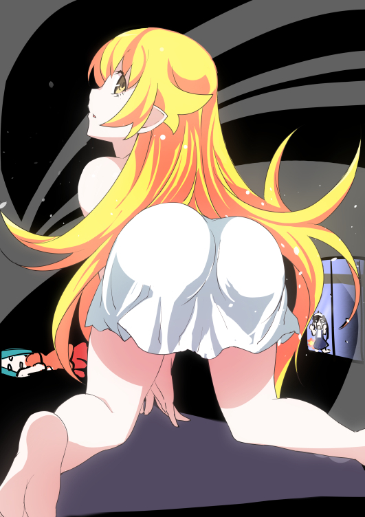 Shinobka - NSFW, Shinobu oshino, Monogatari series, Anime art, Anime, Yotsugi ononoki, Hachikuji Mayoi