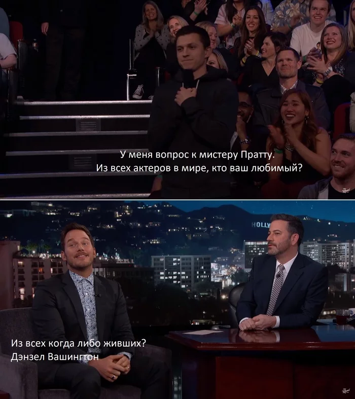 Favorite actor - Jimmy Kimmel, Chris Pratt, Tom Holland, Movies, Actors and actresses, Humor, Longpost, Storyboard