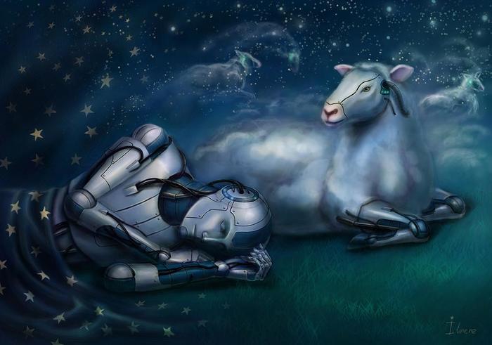 Do Androids Dream of Electric Sheep? - Art, Drawing, Robot, Sheeps, Shade-Of-Stars, Blade runner, Philip Dick, Fan art