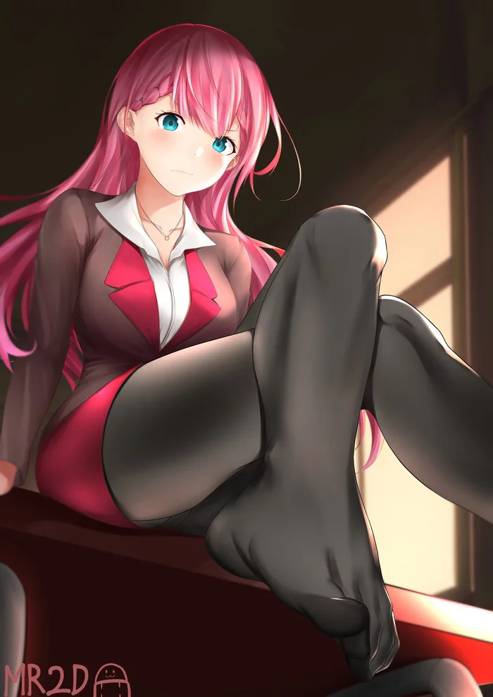 Mafuyu Kirisu - Anime art, Anime, Bokuben, Mafuyu Kirisu, Tights, Longpost