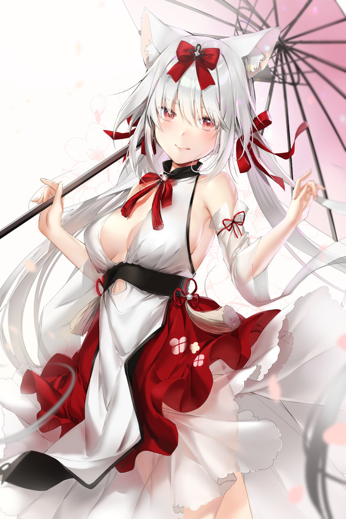 Yukikaze , Anime Art, Azur Lane, Yukikaze, Animal Ears