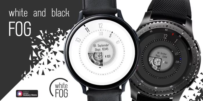 White fog dial for Samsung Galaxy Watch - My, Smart watch, Freebie, Samsung, Samsung galaxy Watch, Watchface, Design, Galaxy Watch, Clock face