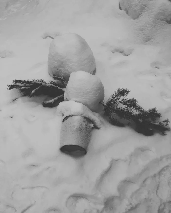 Well, whoever saw snow and frost this year, they waited!!! Spring is coming, welcome to spring!!! - My, Spring, snowman, Summer is coming, The photo, New Year