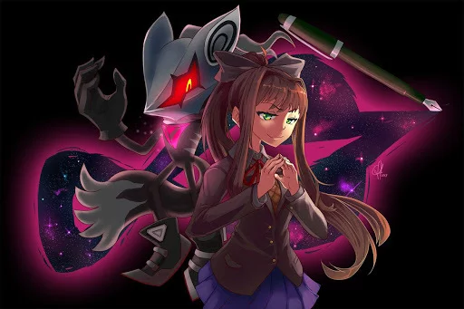 Monika is Infinite - Doki Doki Literature Club, Sonic Forces, Monika, Инфинит, Кроссовер