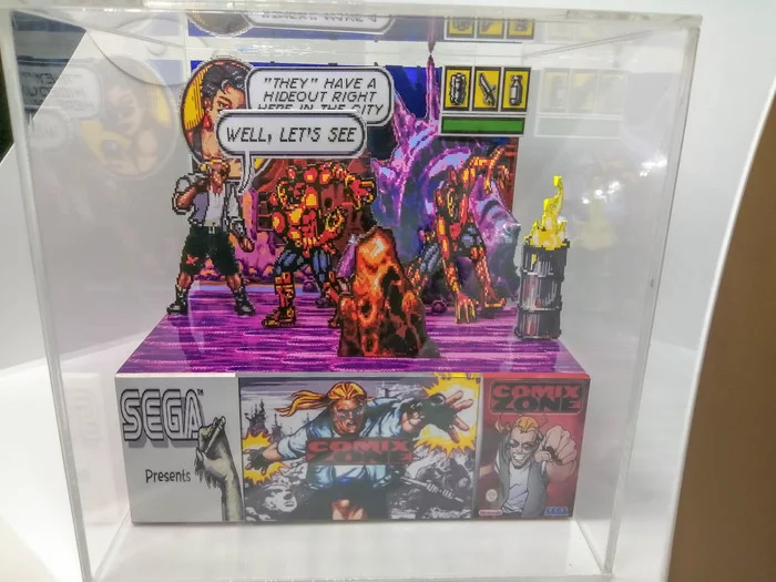 Диорама по игре Comix Zone - Моё, Sega, Comix Zone, 16 бит, Ретро-Игры, Диорама, Pixel Art, Компьютерные игры, Видео, Длиннопост