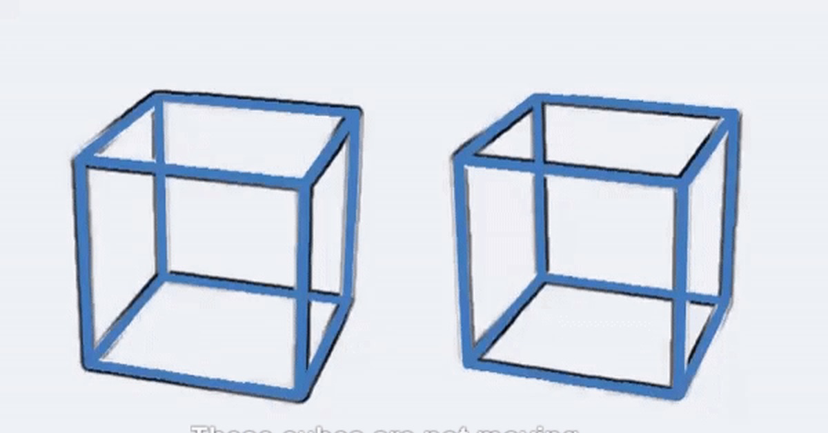 These cubes are motionless - Optical illusions, Epilepsy, GIF