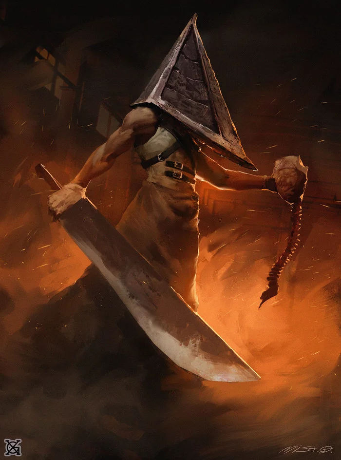 Pyramid Head - Art, Fan art, Silent Hill, Pyramid head, Mist XG