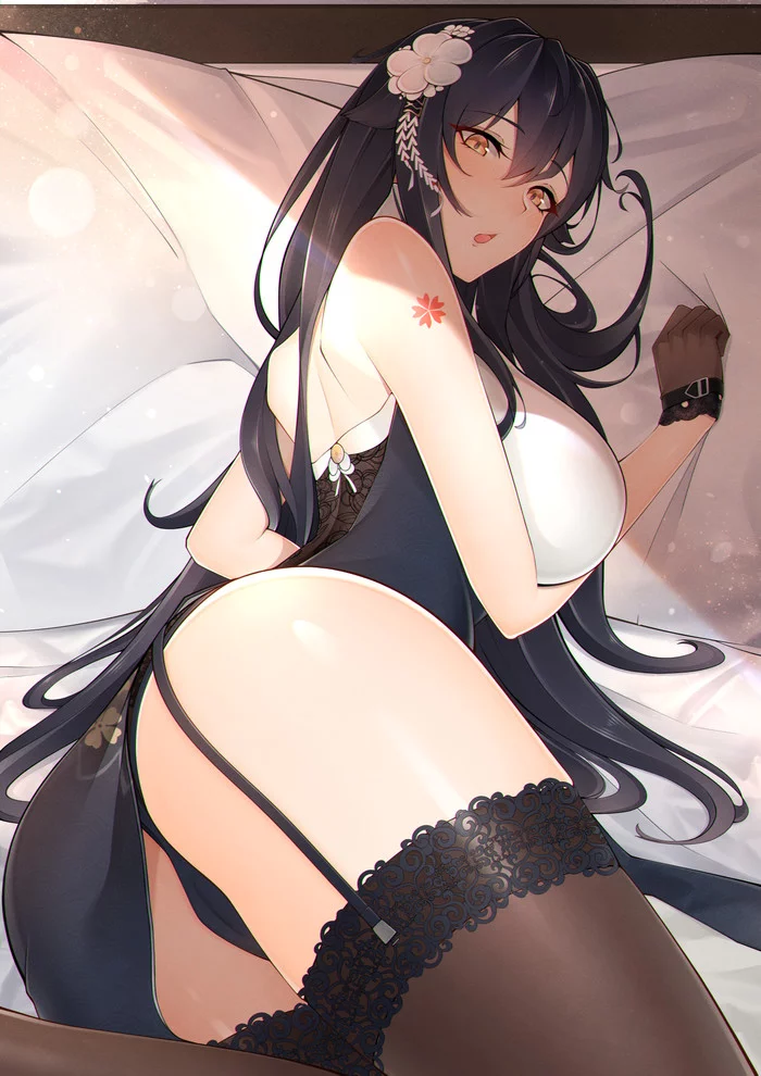 Azuma - NSFW, Аниме, Anime Art, Azur Lane, Azuma, Попа, Чулки, Панцу