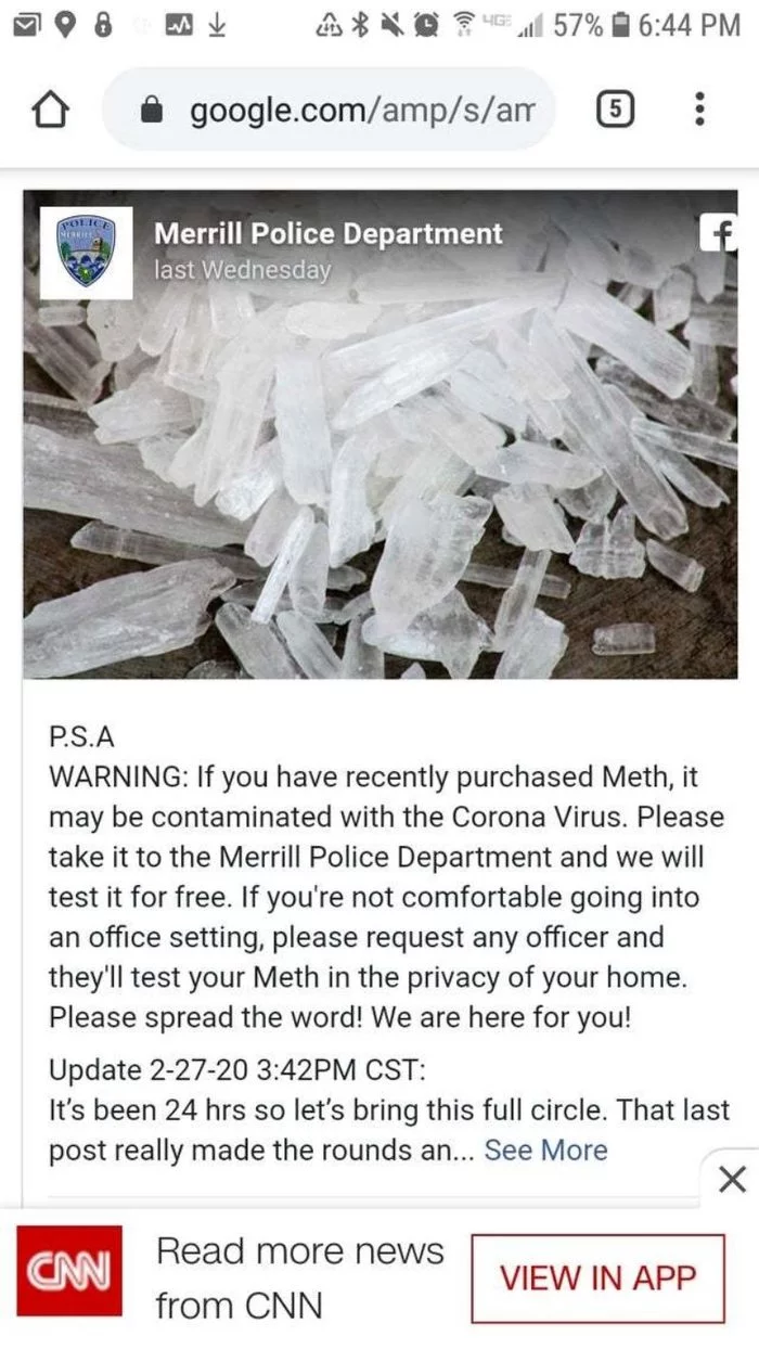 At first I thought it was fake. - USA, Drugs, Coronavirus, Methamphetamine, Announcement, Test
