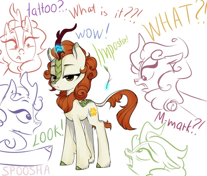 Wow! What do you have? Tattoo? - My little pony, MLP Kirin, Autumn blaze