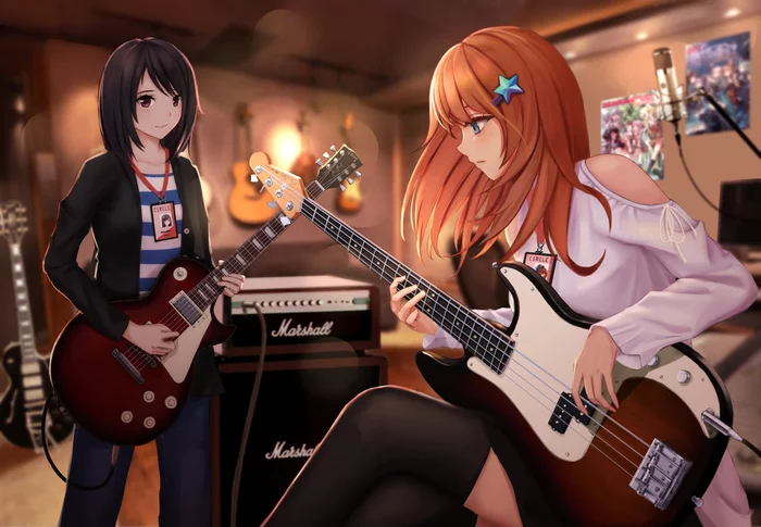 Practicing - Bang Dream! Girls Band Party!, Anime Art, Аниме