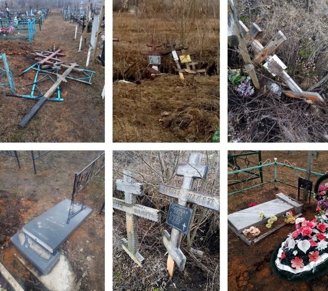 In the Ryazan region, unknown people destroyed a rural cemetery - Ryazan Oblast, Cemetery, Desecration, Vandalism, Negative