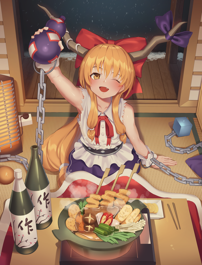 Ibuki Suika Touhou, Anime Art, , Ibuki Suika, Goback