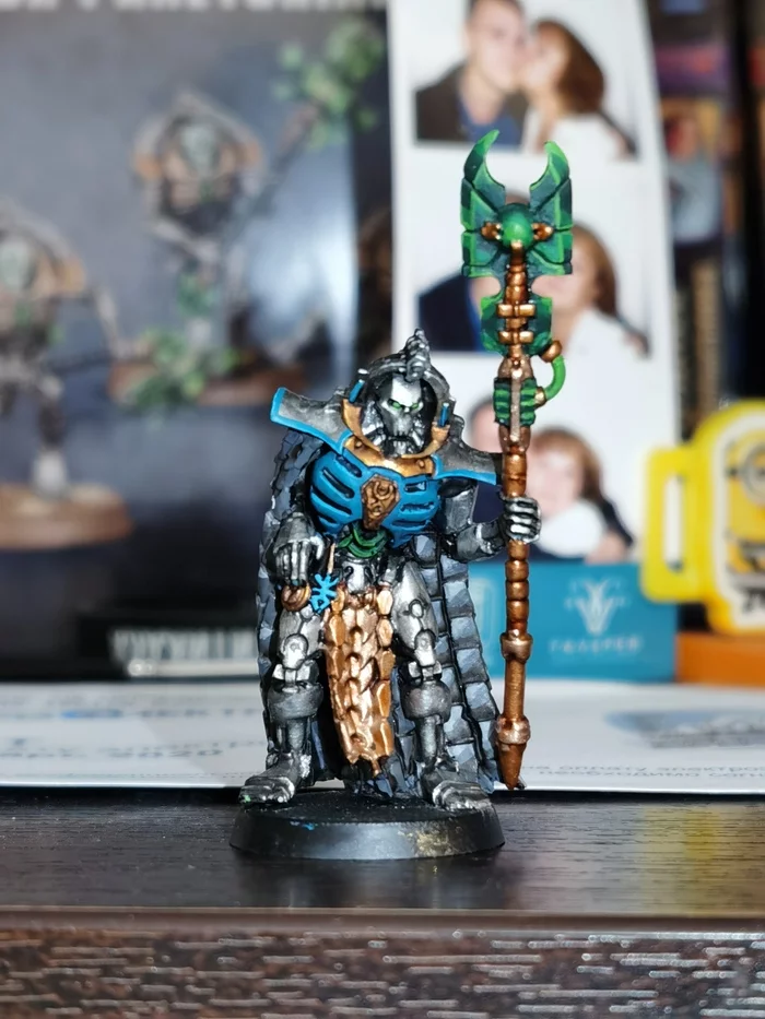 First steps in painting miniatures - My, Miniature, Painting miniatures, Necron Lord, Trazin the Incalculable, Longpost