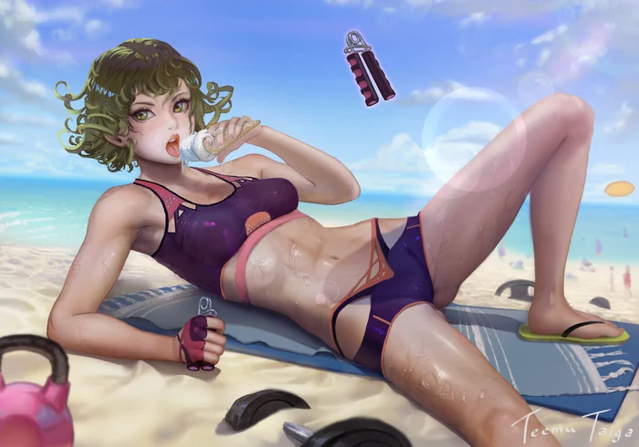 Ice cream^^ - NSFW, Art, Girls, Erotic, Onepunchman, Tatsumaki, Anime, Anime art, Teemu Taiga