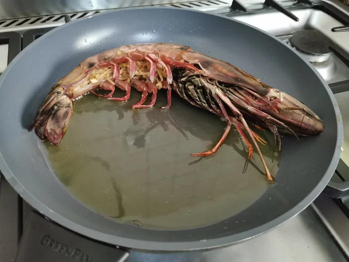 Gambas shrimp in a frying pan - My, Gabon, Cooking for the lazy, Longpost, Recipe