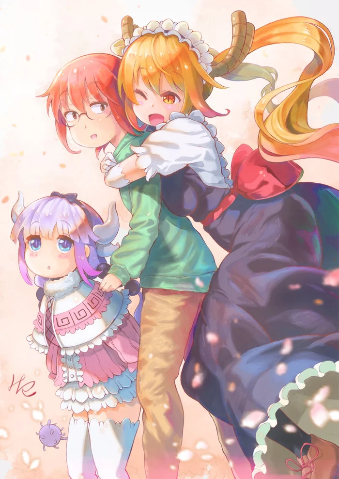 Dragon maid - Kobayashi-san chi no maidragon, Kobayashi, Kanna kamui, Tooru, Anime art, Anime