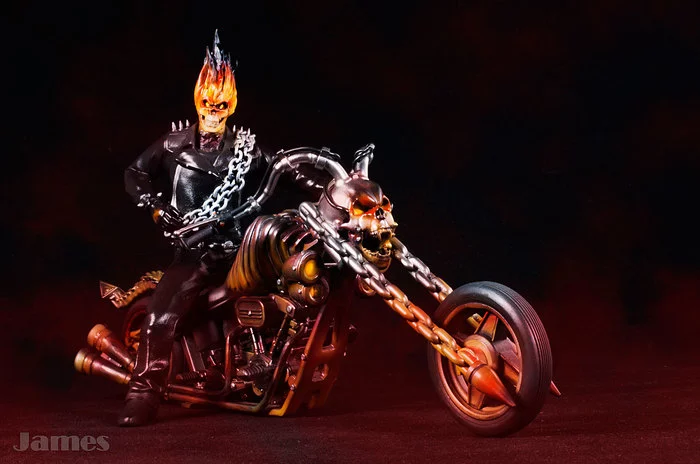 Ghost Rider 1/12 scale - My, Ghost rider, Miniature, 3D печать, Photopolymer printing, Gradient, Longpost