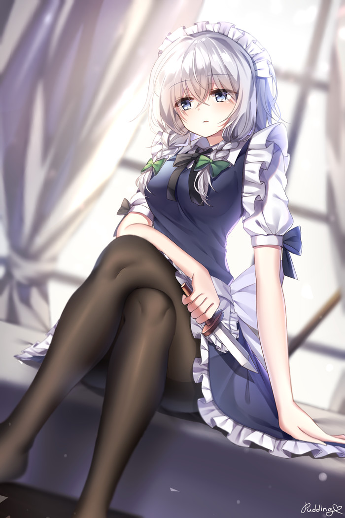 Izayoi Sakuya Touhou, Izayoi Sakuya, Anime Art, ,  , Pudding