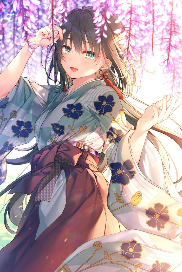 Wisteria flower , , Anime Art, Original Character, , , 