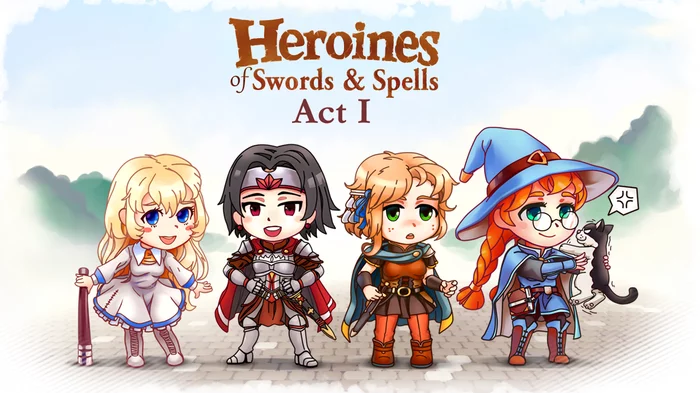 Heroines of Swords & Spells (обзор своей же собственной игры) - Моё, Компьютерные игры, RPG maker, JRPG, Indiedev, Юмор, Инди игра, Аниме, Видео, Длиннопост