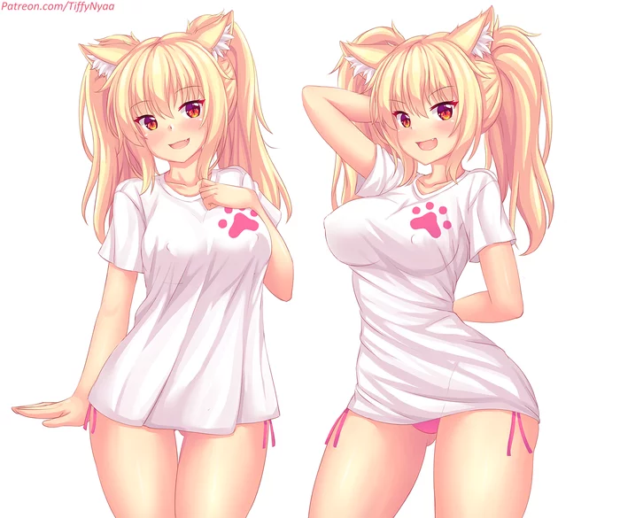 Two tails) - Anime art, Anime, Tiffy, Art, Fastrunner2024, Animal ears, Pantsu