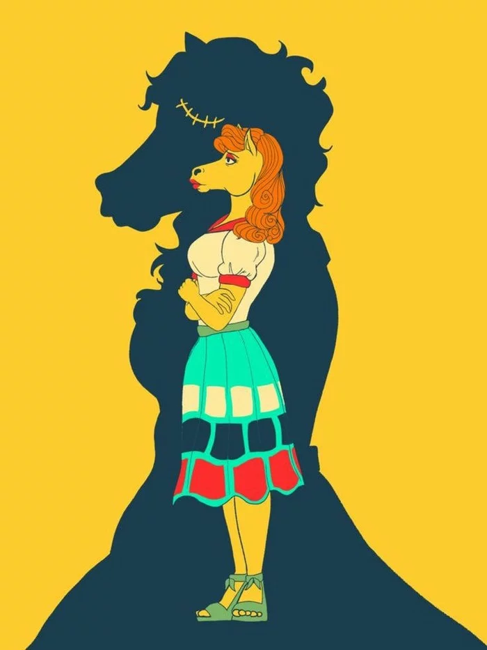 This is khorosho - Bojack Horse, Dog, Art, Anime art, Longpost, Hen, Diane Nguyen, cat