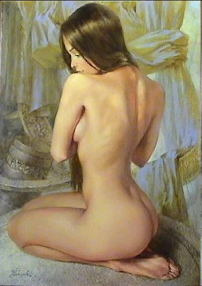 Posing - NSFW, Erotic, Hand-drawn erotica, Art, Drawing, Naked, Booty, Digital drawing, Painting